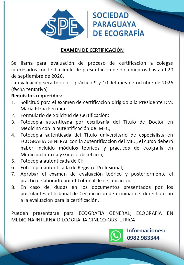 Convocatoria: Examen de Certificación